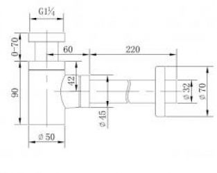 ADW design sifon Mini 1.1/4 chroom